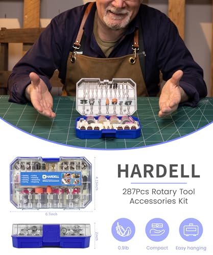 HARDELL Rotary Tool Accessories, 287pcs Power Rotary Tool Accessories Kit, 1/8"(3.2mm) Diameter Shanks, Universal Fitment for Easy Cutting, Polishing, Sanding, Carving, Grinding, Engraving - Image 3