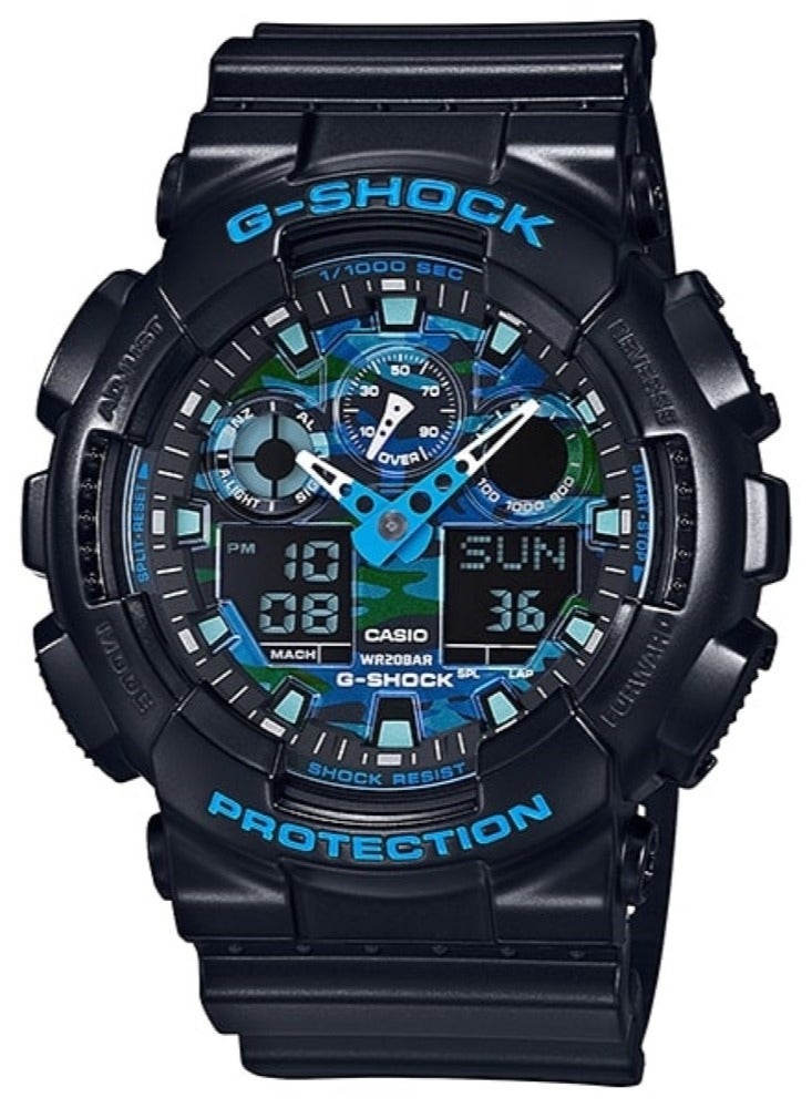 Casio G-Shock Analog-Digital Blue Dial Men's Watch - GA-100CB-1ADR - Image 1