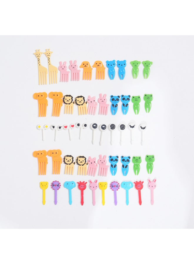 Japanese Cartoon Fruit Fork Cute Animal Fruit Fork Children Baby Special Fruit Sign Wholesale-Color:50pc Fruit Fork 2 Elephant 1 Eye 1 Giraffe 1 Animal World  - Image 1