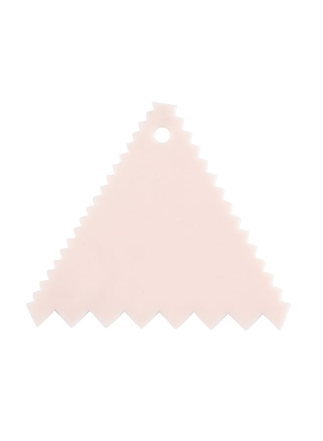 Triangular Plastic Scraper Birthday Cake Wasting Tool Serrated Cream Scraper Kitchen Baking Special Tool-Color:Triangular Scraper Pink - Image 1