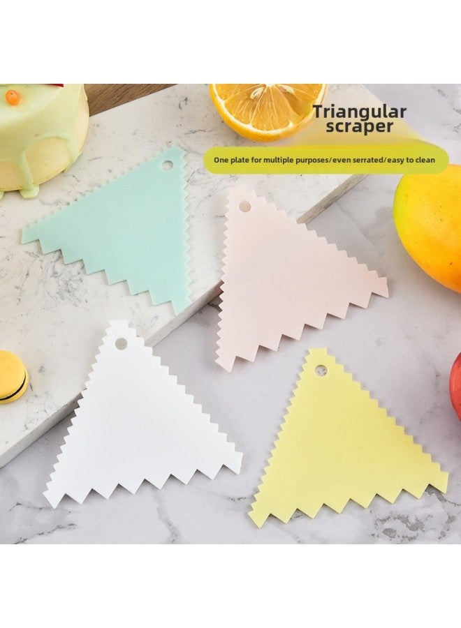 Triangular Plastic Scraper Birthday Cake Wasting Tool Serrated Cream Scraper Kitchen Baking Special Tool-Color:Triangular Scraper Pink - Image 3