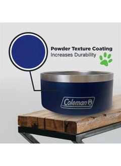 Coleman Stainless Steel Powder Coated Dog Bowl, 64 oz, Navy  - Image 3