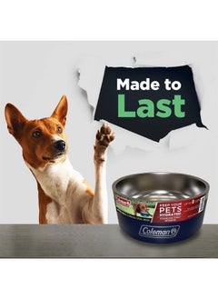 Coleman Stainless Steel Powder Coated Dog Bowl, 64 oz, Navy  - Image 5