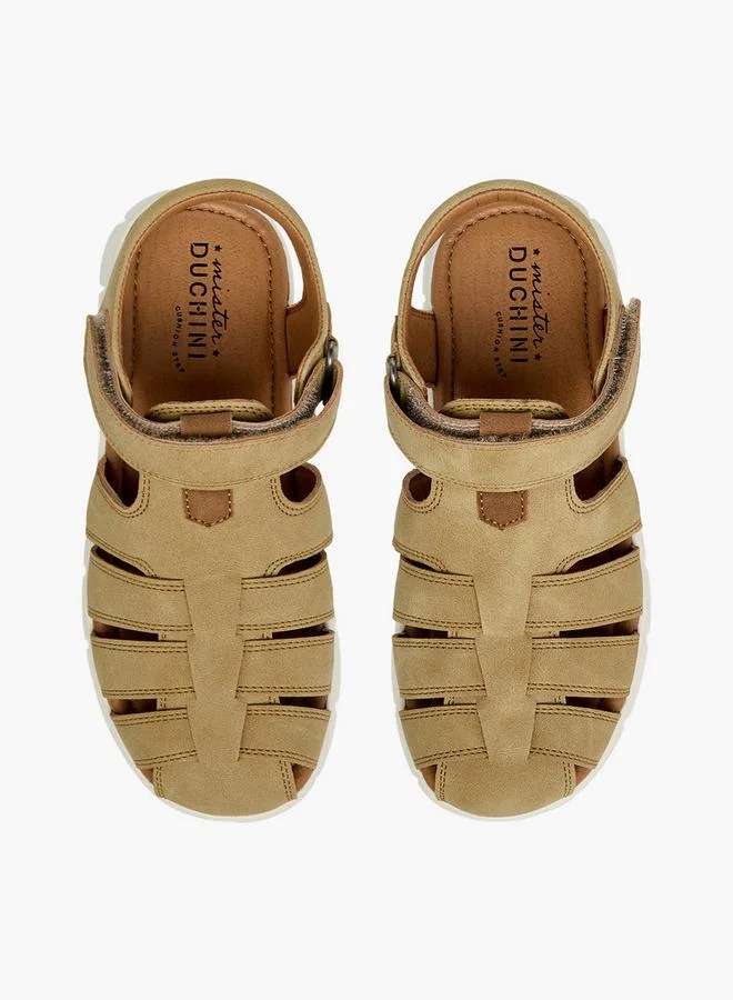 Mister Duchini Boys Hook and Loop Strap Sandals