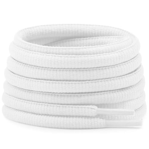DELELE Oval Athletic Shoelaces Half Round Shoe Laces White 2 Pair 47.24" - Image 1