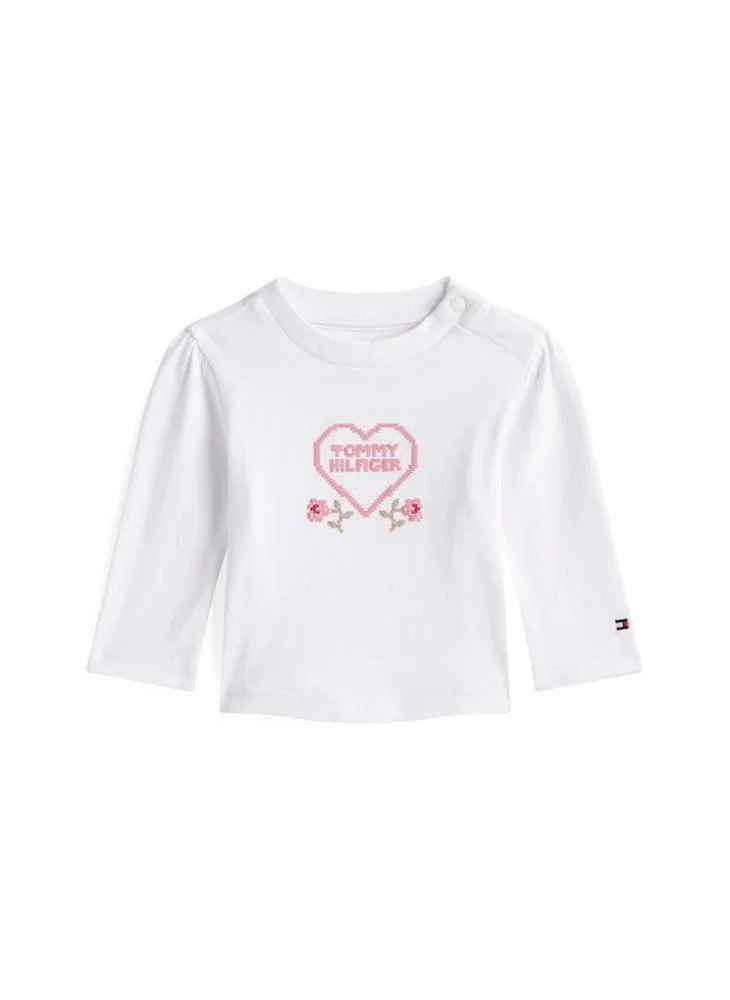 تومي هيلفيغر تيشيرت أطفال بياقة دائرية وطبعة
