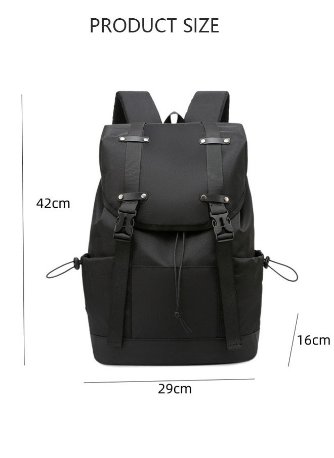 DUNISO Vintage Backpack Travel Laptop Backpack for Women & Men School College Students Waterproof Backpack with Laptop Compartment Black Unisex Durable Business Travel Backpack  - Image 4