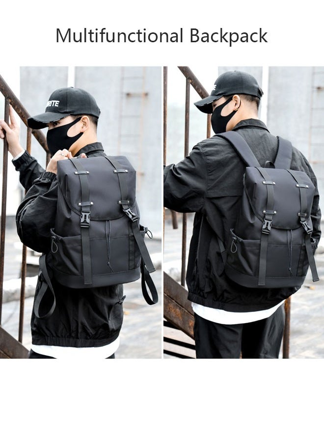 DUNISO Vintage Backpack Travel Laptop Backpack for Women & Men School College Students Waterproof Backpack with Laptop Compartment Black Unisex Durable Business Travel Backpack  - Image 3
