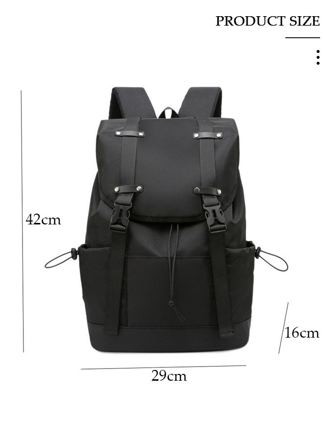DUNISO Vintage Backpack Travel Laptop Backpack for Women & Men School College Students Waterproof Backpack with Laptop Compartment Black Unisex Durable Business Travel Backpack - Image 4