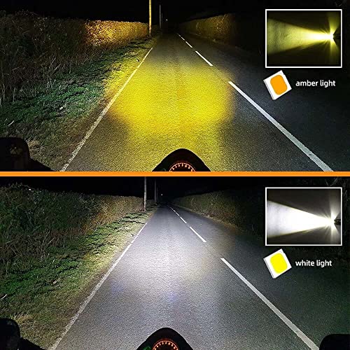 Carzex® Mini Drive Projector Lens LED Fog Light for Car, Bike, Scooty | White & Amber Yellow + Flasher Hi/Low Beam | Metal Body with Inbuilt Fan & ON/OFF Switch | Waterproof | Set of 2 - Image 5