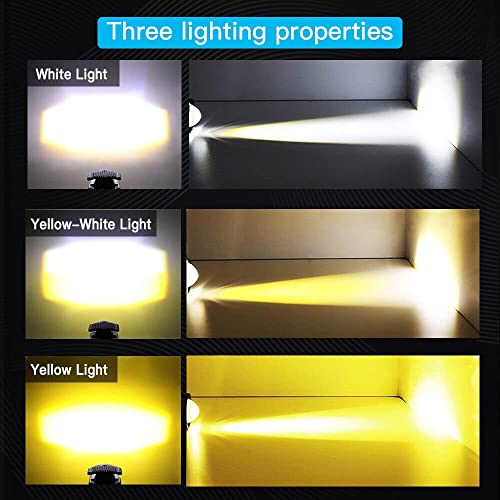 Carzex® Mini Drive Projector Lens LED Fog Light for Car, Bike, Scooty | White & Amber Yellow + Flasher Hi/Low Beam | Metal Body with Inbuilt Fan & ON/OFF Switch | Waterproof | Set of 2 - Image 4
