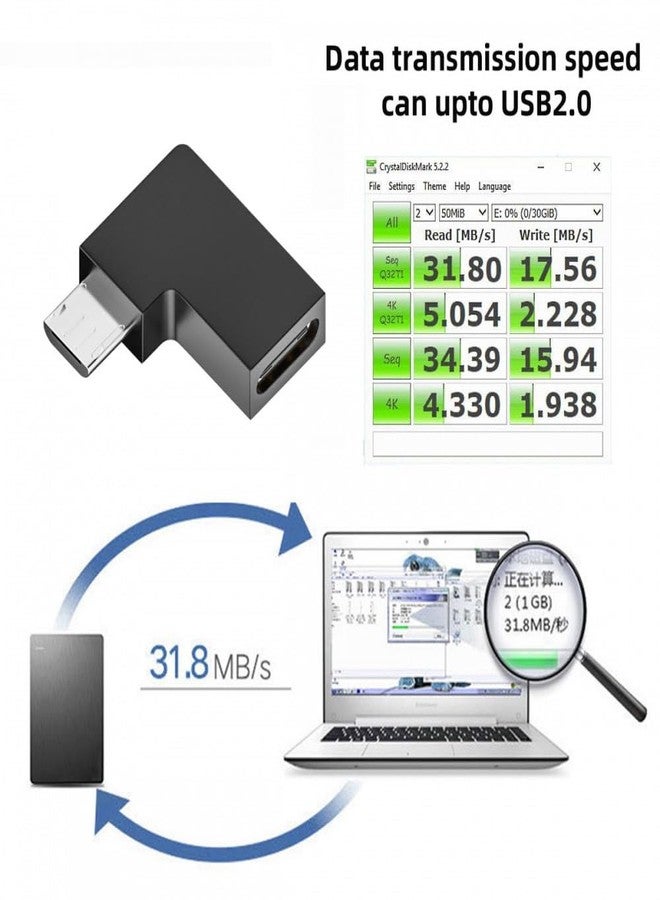 CY Adapter 2pcs/lot USB2.0 8P Female to Micro USB Type-C USB-C Male Power Supply 480Mbps Data with Chain Holes - Image 5