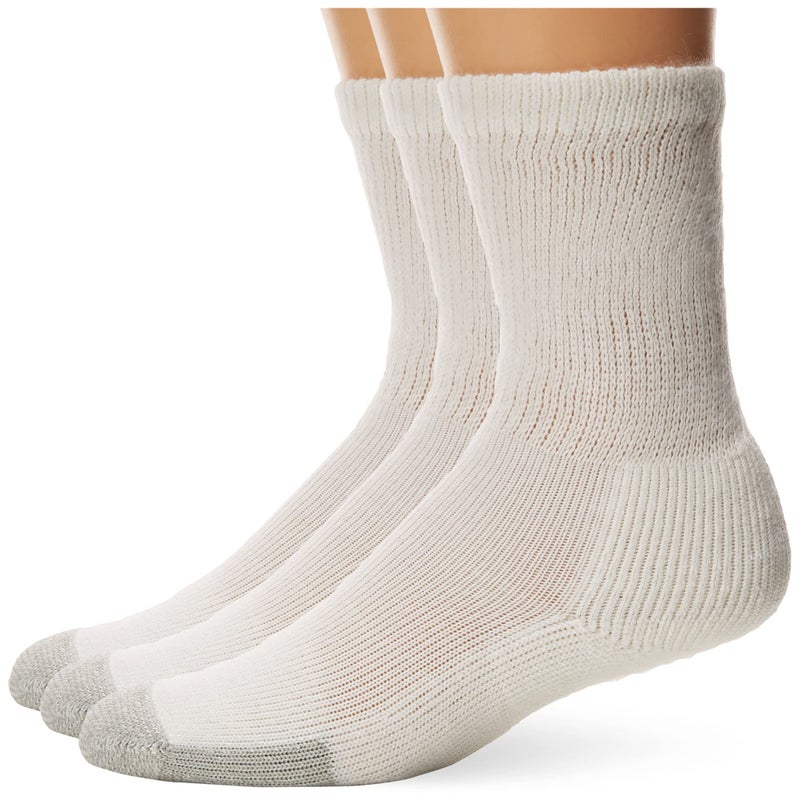 thorlos unisex adult Tx Max Cushion Crew Tennis Socks, White (3 Pairs), Medium US - Image 1
