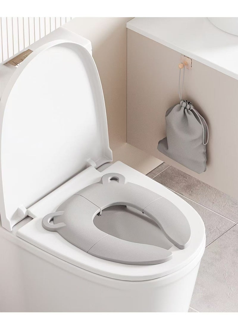 مقعد مرحاض قابل للطي للأطفال الصغار، مقعد تدريب محمول للأطفال على استخدام النونية مزود بوسادات مانعة للانزلاق، تصميم وسادة ناعمة، مناسب لجميع المراحيض القياسية - Image 1