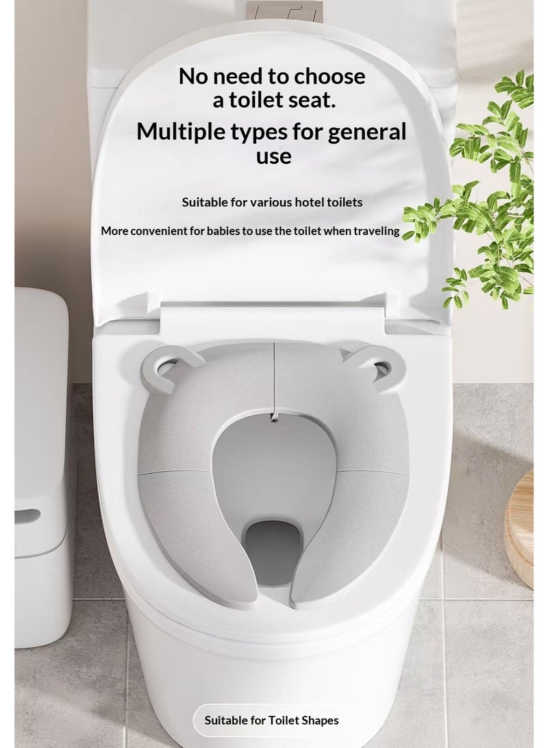 مقعد مرحاض قابل للطي للأطفال الصغار، مقعد تدريب محمول للأطفال على استخدام النونية مزود بوسادات مانعة للانزلاق، تصميم وسادة ناعمة، مناسب لجميع المراحيض القياسية - Image 2