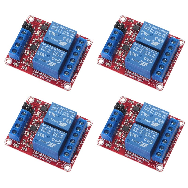AEDIKO 4 قطعة تيار مستمر 12 فولت وحدة التتابع 2 قناة لوحة التتابع مع Optocoupler دعم الزناد عالي أو منخفض المستوى - Image 1