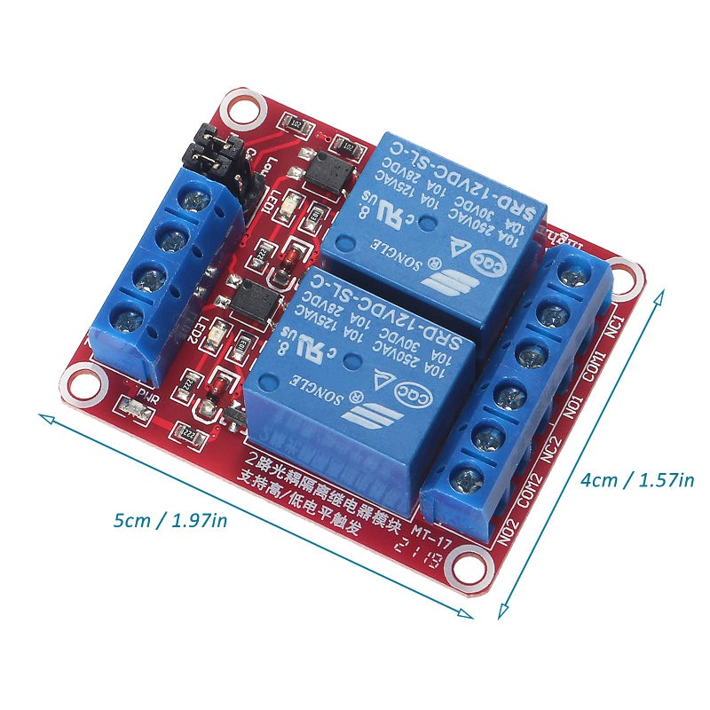 AEDIKO 4 قطعة تيار مستمر 12 فولت وحدة التتابع 2 قناة لوحة التتابع مع Optocoupler دعم الزناد عالي أو منخفض المستوى - Image 5