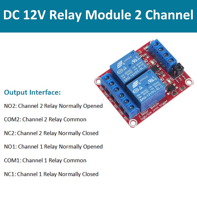 AEDIKO 4 قطعة تيار مستمر 12 فولت وحدة التتابع 2 قناة لوحة التتابع مع Optocoupler دعم الزناد عالي أو منخفض المستوى - Image 3