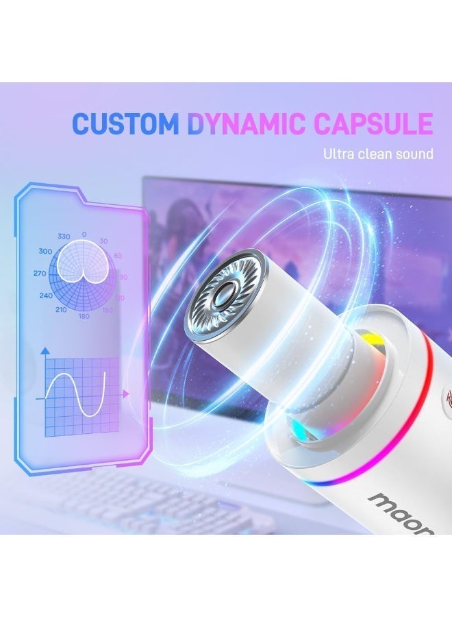 MAONO PD200X Professional Dynamic USB/XLR Microphone for Podcasting, Streaming, Gaming & Content Creation | 24-bit/48kHz Studio Quality | Cardioid Noise Isolation | Zero-Latency Monitoring | Customizable RGB Lighting | Compatible with PC, Mac, PS4 & PS5 - Image 2