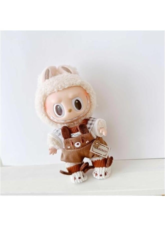 Arabest Plush Doll Clothes ,Cute Stuffed Animal Clothes for Labubu, 6 Inches Puppy Suit 3-Piece Set Soft Stuffed Plush Toy Dress Up Accessories  - Image 4