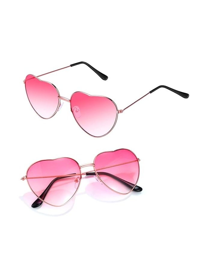 أوزيغالور حزمة من 2 نظارة شمسية على شكل قلب، نظارات شمسية على شكل قلب، نظارات شمسية بلون الحلوى للنساء، نظارات شمسية بلون الحلوى، نظارات شمسية عتيقة، نظارات شمسية للأزياء التنكرية، نظارات شمسية للأزياء التنكرية، نظارات هيبي، نظارات للحفلات، نظارات للحفلات، وردي - Image 1