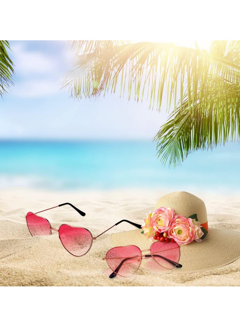 أوزيغالور حزمة من 2 نظارة شمسية على شكل قلب، نظارات شمسية على شكل قلب، نظارات شمسية بلون الحلوى للنساء، نظارات شمسية بلون الحلوى، نظارات شمسية عتيقة، نظارات شمسية للأزياء التنكرية، نظارات شمسية للأزياء التنكرية، نظارات هيبي، نظارات للحفلات، نظارات للحفلات، وردي - Image 2