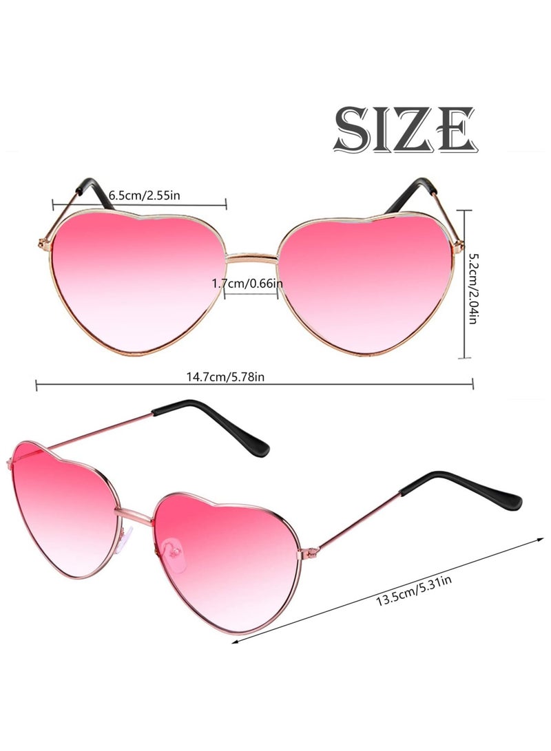 أوزيغالور حزمة من 2 نظارة شمسية على شكل قلب، نظارات شمسية على شكل قلب، نظارات شمسية بلون الحلوى للنساء، نظارات شمسية بلون الحلوى، نظارات شمسية عتيقة، نظارات شمسية للأزياء التنكرية، نظارات شمسية للأزياء التنكرية، نظارات هيبي، نظارات للحفلات، نظارات للحفلات، وردي - Image 3