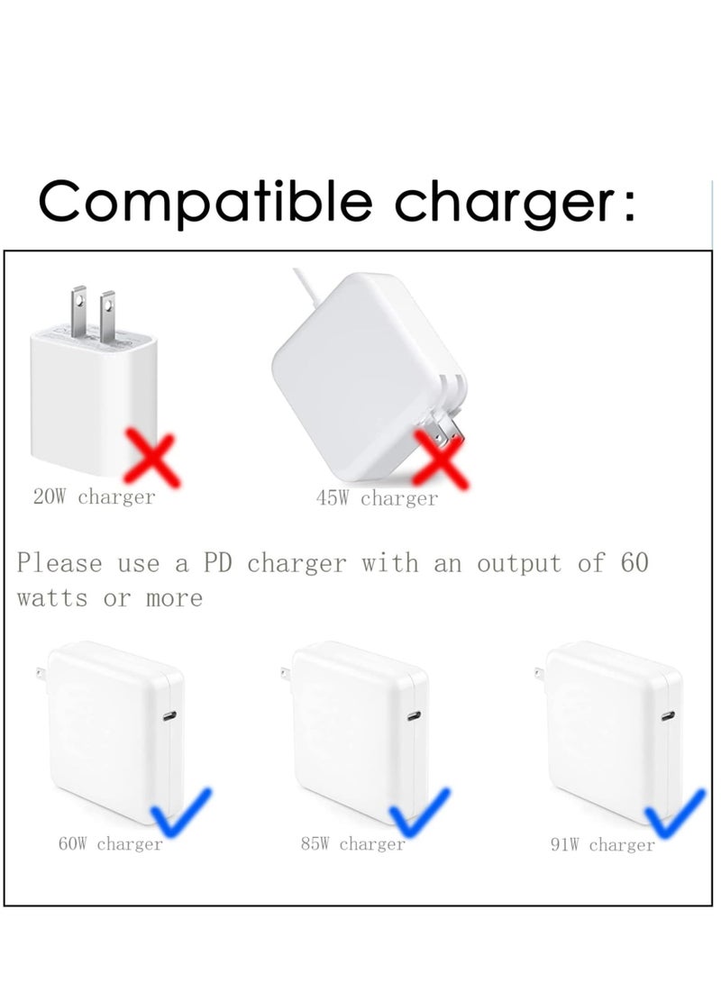 USB C to Magnetic L-Tip Charging Cable - 6FT Type C to Magnetic 1 L-Head Charge Cord for 2006-2012 MacBook Pro Air Works with 20V 60W-100W - Image 2
