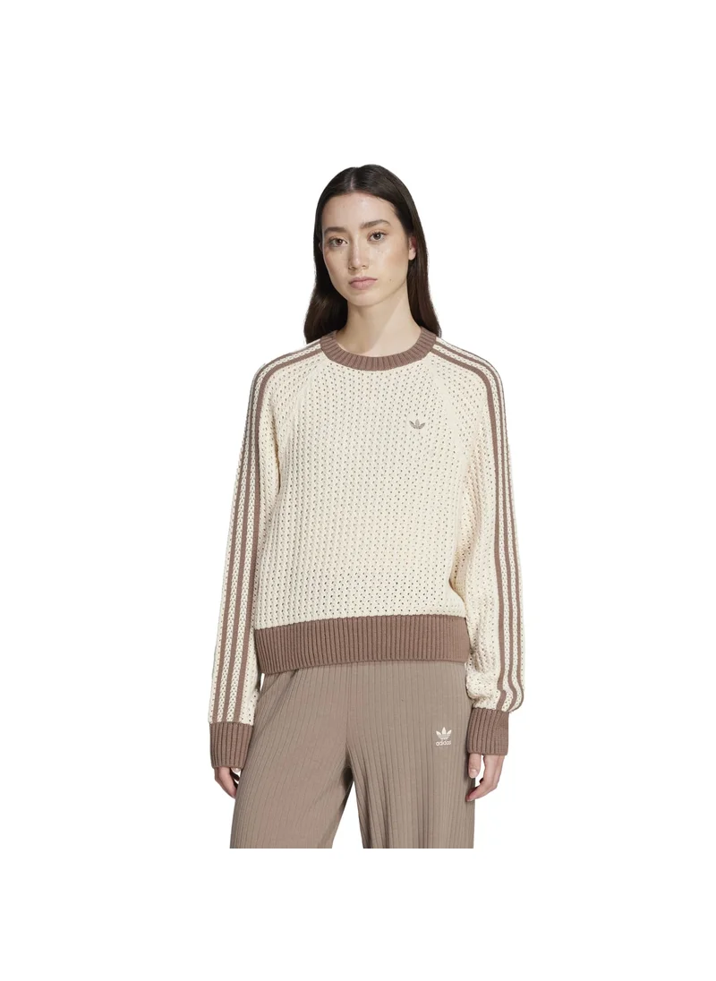 اديداس adidas KNITTED CREW White Originals Women SWEATSHIRTS