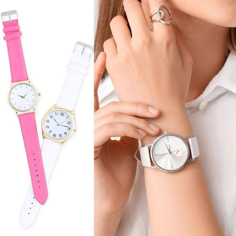 QUARKZMAN Leather Watch Strap Watch Leather Strap Watch Straps Flat Thin Elegant Leather Watch Strap Buckle for Smartwatch Men Women Men Women - Image 5