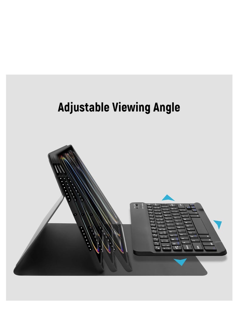 Case For iPad Pro 11 inch 2024 Case with Keyboard, Wireless Bluetooth Keyboard for iPad Pro 11 M4, (UK Layout) Case with Pencil Holder, Removable Magnetic Wireless Keyboard for iPad Pro 2024 11" (Black) - Image 2