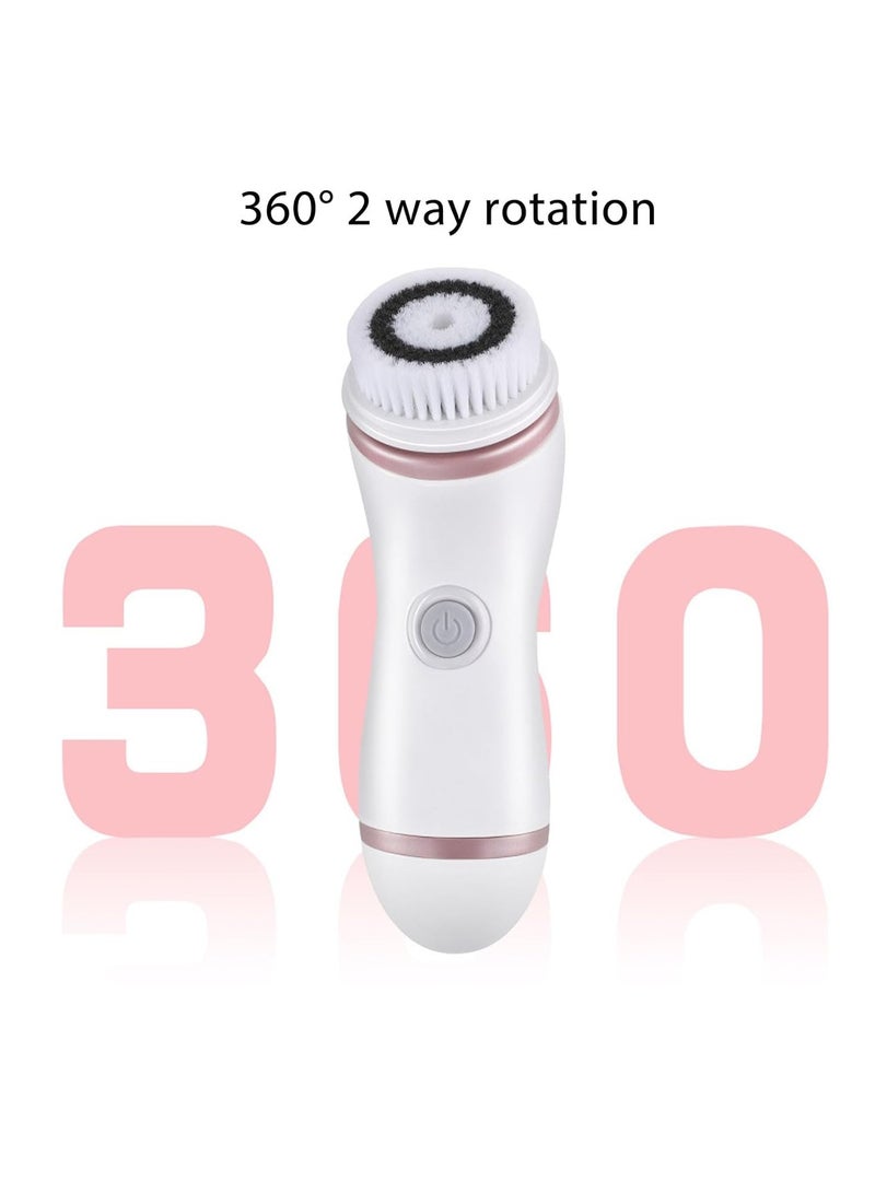 عام الفرشاة الكهربائية لتنظيف الوجه القابلة لإعادة الشحن مع مجموعة من ٣ رؤوس للتنظيف، وفرشاة سيليكون مقاومة للماء. - Image 2