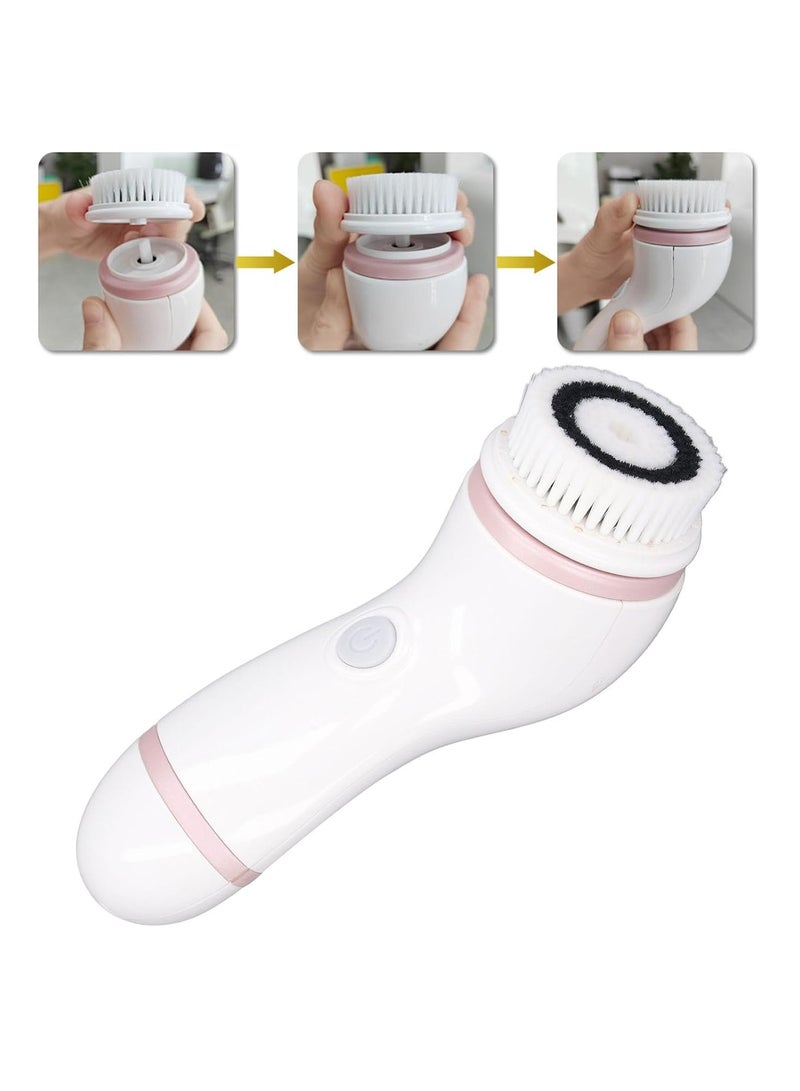 عام الفرشاة الكهربائية لتنظيف الوجه القابلة لإعادة الشحن مع مجموعة من ٣ رؤوس للتنظيف، وفرشاة سيليكون مقاومة للماء. - Image 4