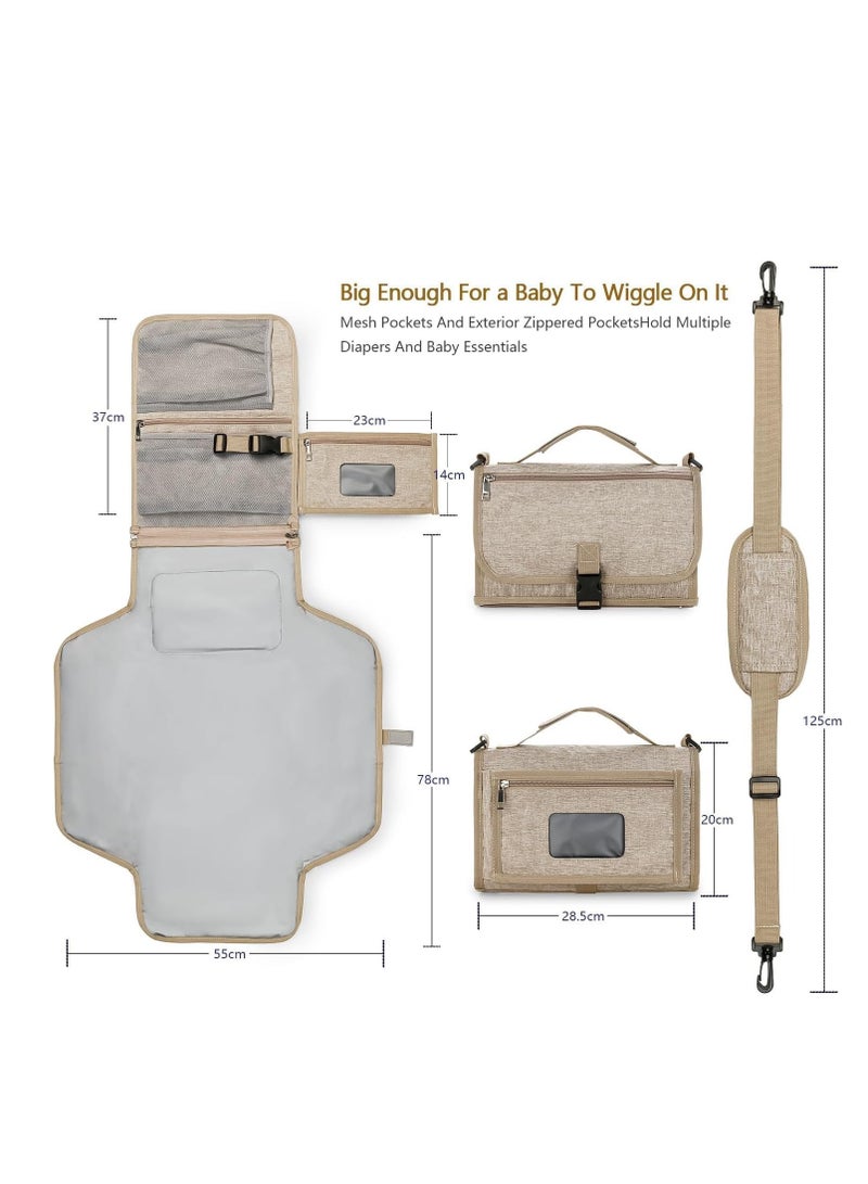 TRASSLE Portable Nappy Changing Mats with Wipes Pocket Travel Baby Changing Pads with Head Cushion for Infants Waterproof Diaper Changing Pads Newborn Essentials - Image 2