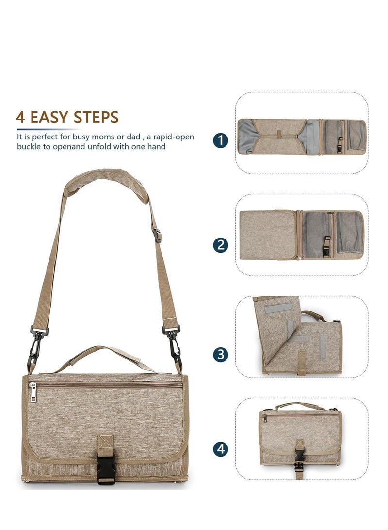 TRASSLE Portable Nappy Changing Mats with Wipes Pocket Travel Baby Changing Pads with Head Cushion for Infants Waterproof Diaper Changing Pads Newborn Essentials - Image 3