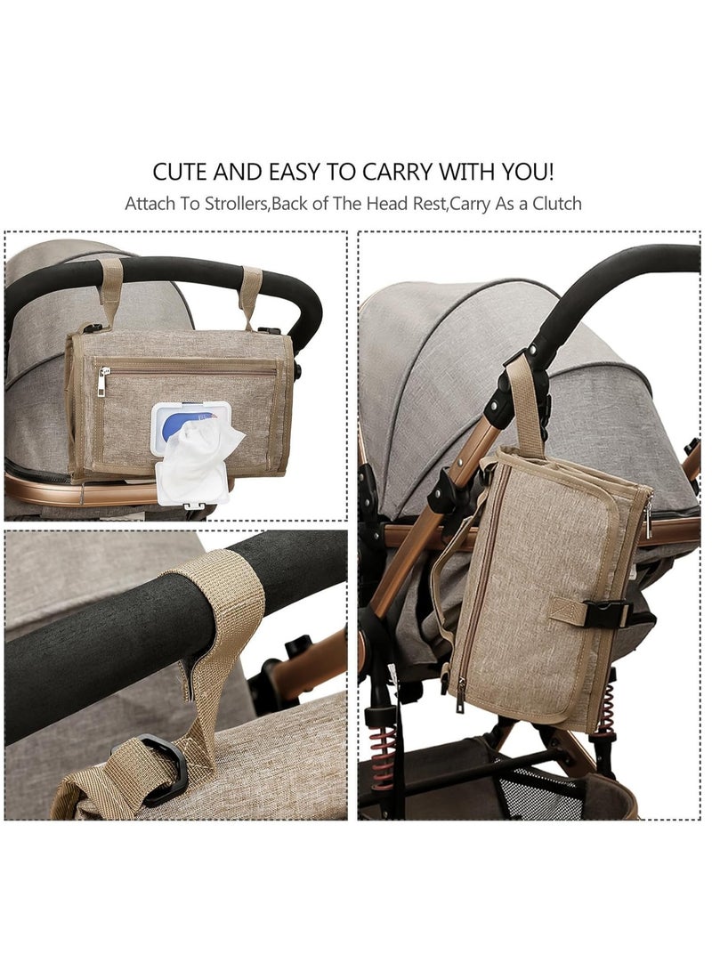 TRASSLE Portable Nappy Changing Mats with Wipes Pocket Travel Baby Changing Pads with Head Cushion for Infants Waterproof Diaper Changing Pads Newborn Essentials - Image 5