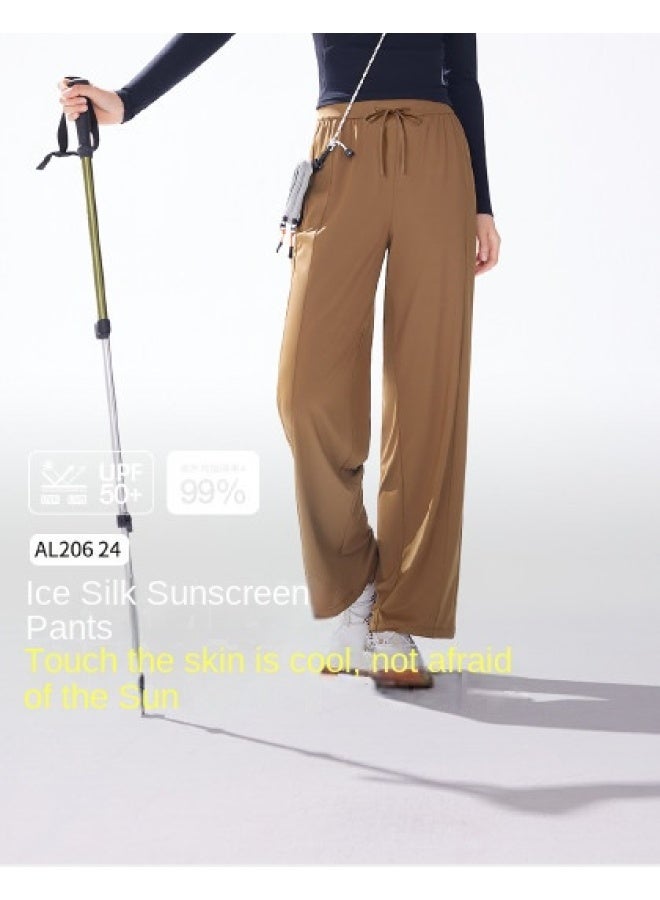 Cool Sun Protection】spring And Summer Bestseller Women's Casual Pants With Cuffed Legs, Sun-proof, Tummy Control, High Waist, Cooling, And Leg-lengthening Effect - Image 1