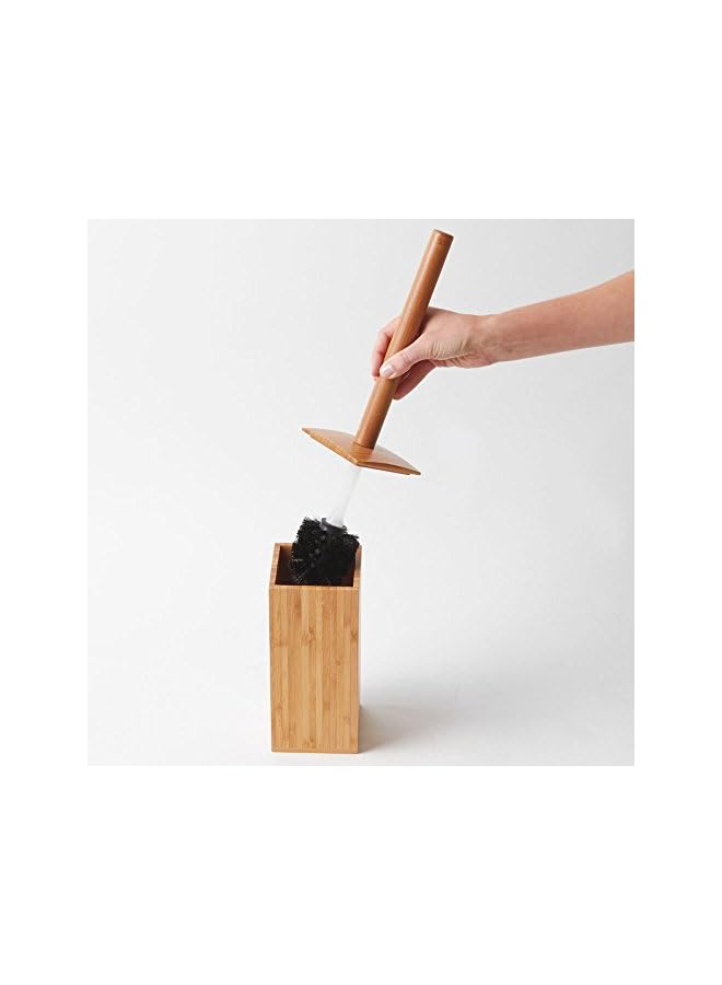 promass Formbu Bamboo Toilet Bowl Brush and Holder Set - 3.6" x 3.6" x 17.5" - Image 4