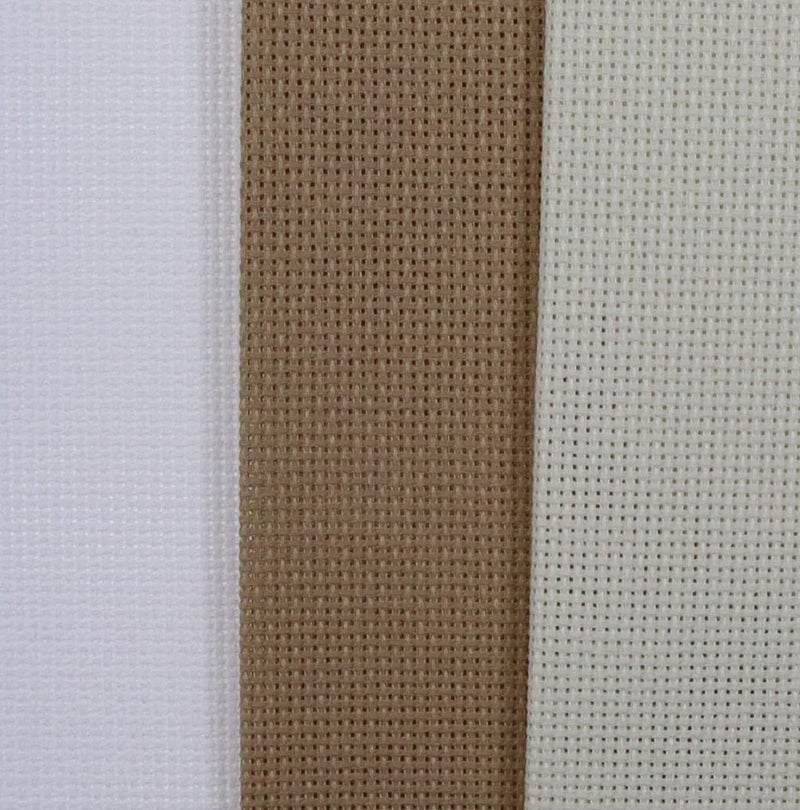 KCS 3 pc of 12" x 18"(30cmx45cm) 18CT Counted Cotton Aida Cloth Cross Stitch Fabric (White+Cream+Khaki) - Image 3
