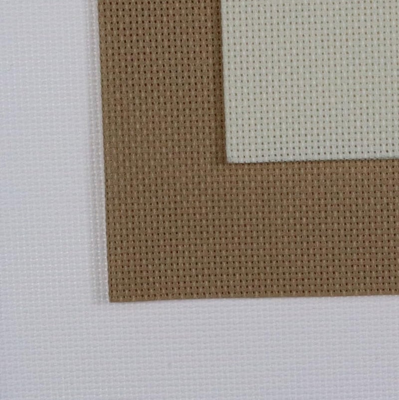 KCS 3 pc of 12" x 18"(30cmx45cm) 18CT Counted Cotton Aida Cloth Cross Stitch Fabric (White+Cream+Khaki) - Image 4