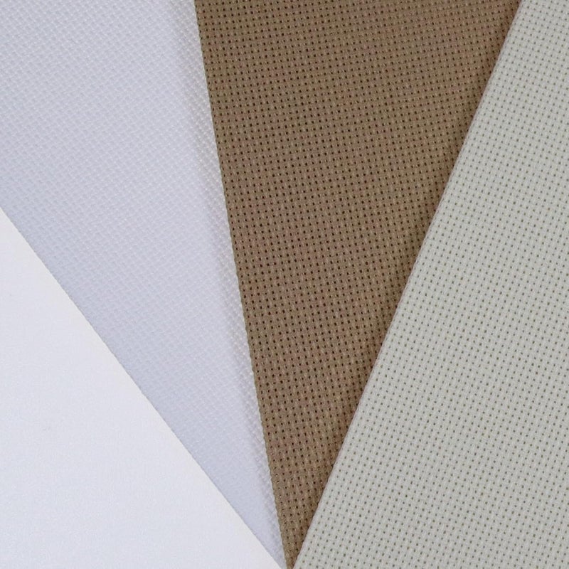 KCS 3 pc of 12" x 18"(30cmx45cm) 18CT Counted Cotton Aida Cloth Cross Stitch Fabric (White+Cream+Khaki) - Image 5