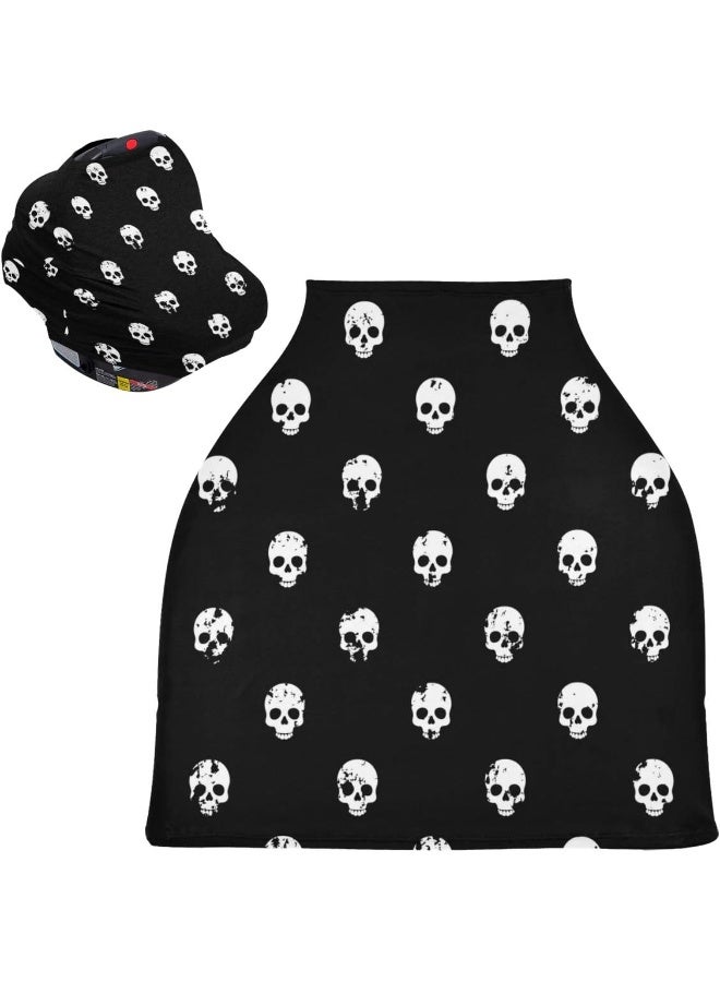 Bolaz Nursing Cover Skulls Seamless Pattern Breastfeeding Soft Carseat Canopy - Image 2