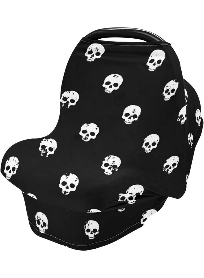 Bolaz Nursing Cover Skulls Seamless Pattern Breastfeeding Soft Carseat Canopy - Image 1