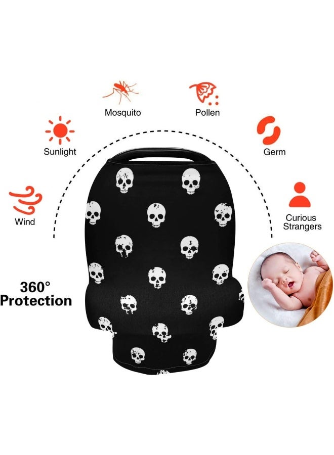 Bolaz Nursing Cover Skulls Seamless Pattern Breastfeeding Soft Carseat Canopy - Image 4