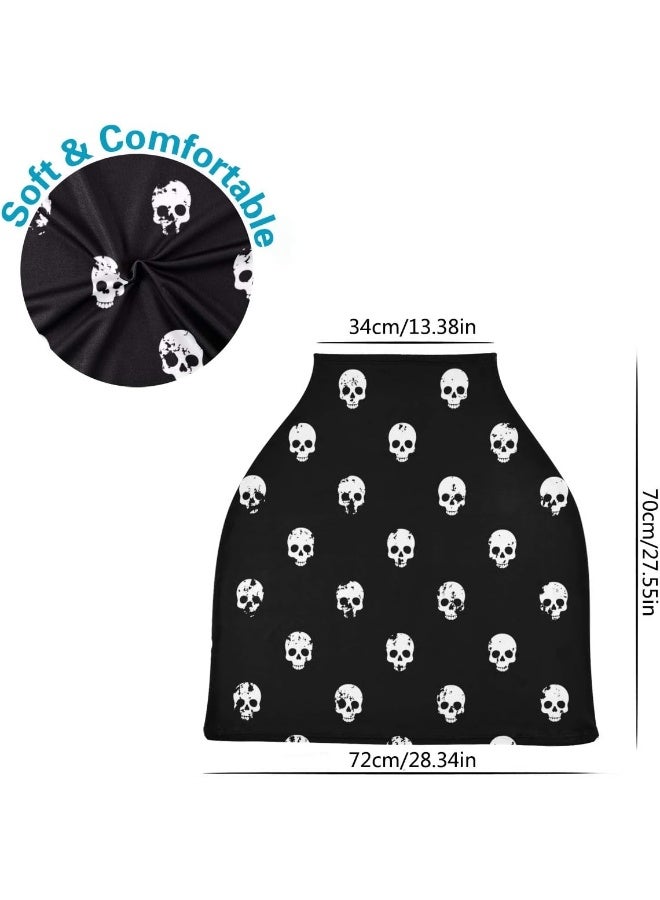 Bolaz Nursing Cover Skulls Seamless Pattern Breastfeeding Soft Carseat Canopy - Image 3