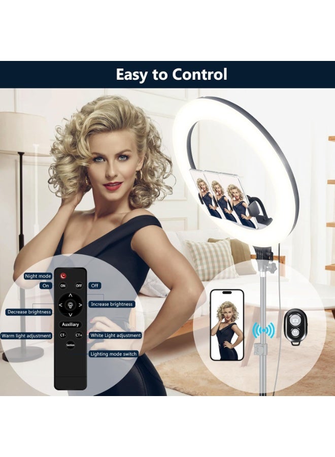 21 Inch Ring Light with Tripod, Mobile Phone Holder, Large CRI 95+, 7000 LM Brightness, DSLR Tripod Head for YouTube, TikTok, Streaming, Makeup, Vlog, Video Photography, Zoom  - Image 2