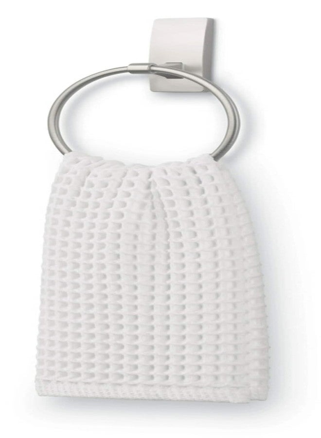 Command Hand Towel Holder Satin Nickel with Water Resistant Command Strips, Rust Resistant Bathroom Organizer, Holds up to 5 lbs, Large - Image 3