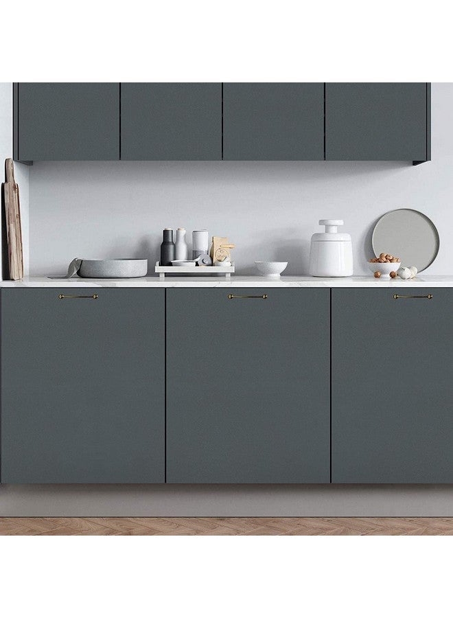 ويسدم خلفية رمادية صلبة مقاس 24 × 78.7 بوصة، ورق اتصال رمادي غير لامع، ورق رمادي مقشر وعصا من الفينيل، ورق سميك قابل للإزالة ذاتي اللصق لخلفية رف الخزانة وبطانة الجدار - Image 2