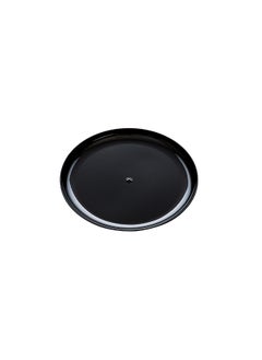 Restaurantware Restaurantware-7 x 7 Inch Party Plates, 100 Disposable Plastic Dessert Plates - Round, Heavy-Duty, Black Plastic Salad Plates, Serve Sides Or Appetizers, For Weddings Or Catering  - Image 1