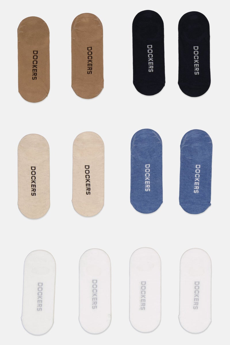 DOCKERS Men 12 Pairs Brand Logo Silicon Heel Grip Socks, Multicolor  - Image 2